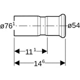 MAPRESS Edelstahl G Pressfitting Reduzier-Stück (Gas), gerade, Anschluss Pressmuffe zu Schiebeende