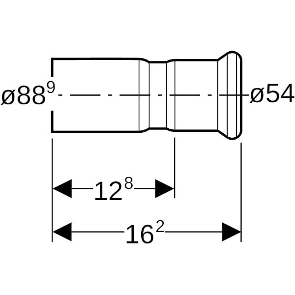 MAPRESS Edelstahl G Pressfitting Reduzier-Stück (Gas), gerade, Anschluss Pressmuffe zu Schiebeende