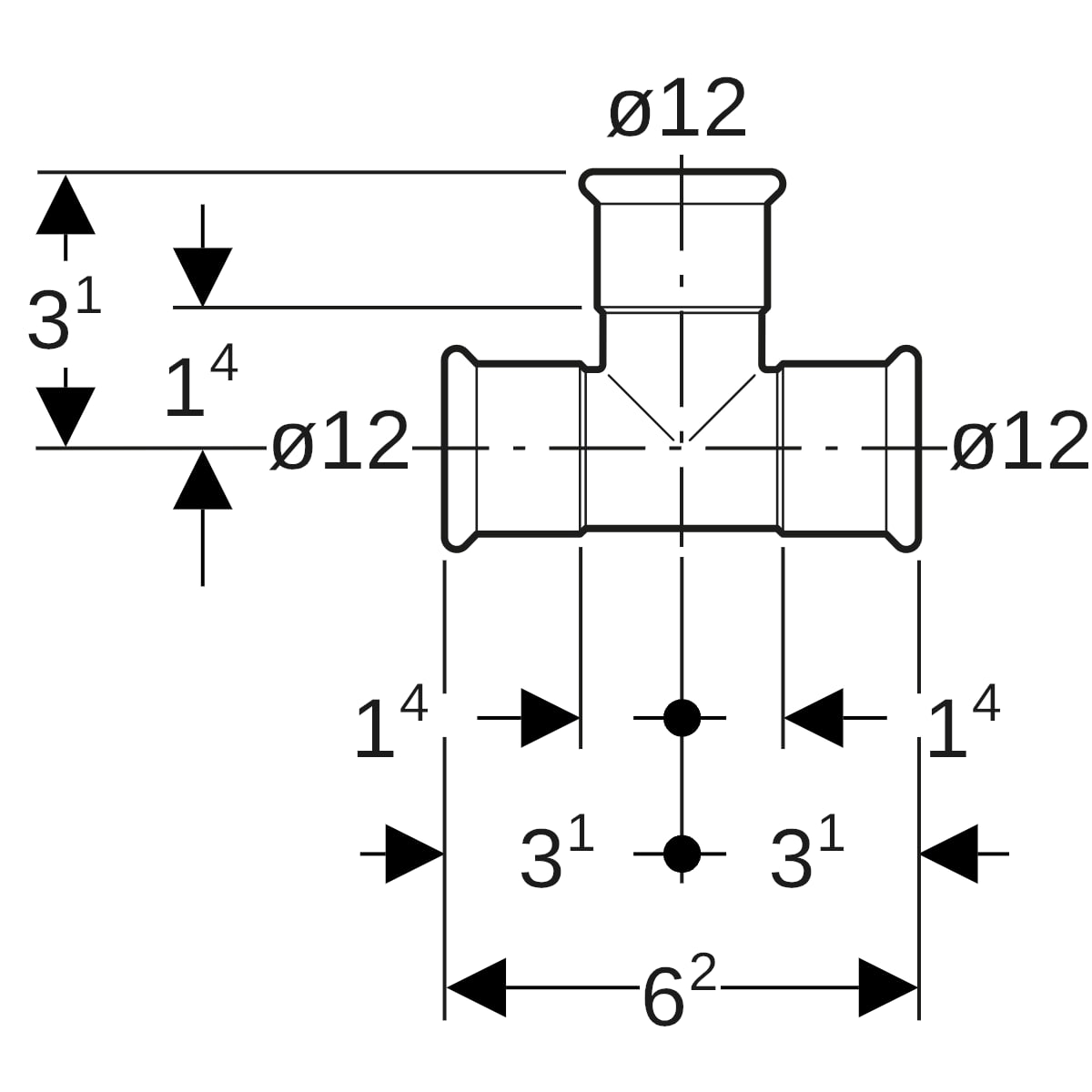 Geberit Mapress Kupfer T-Stück egal