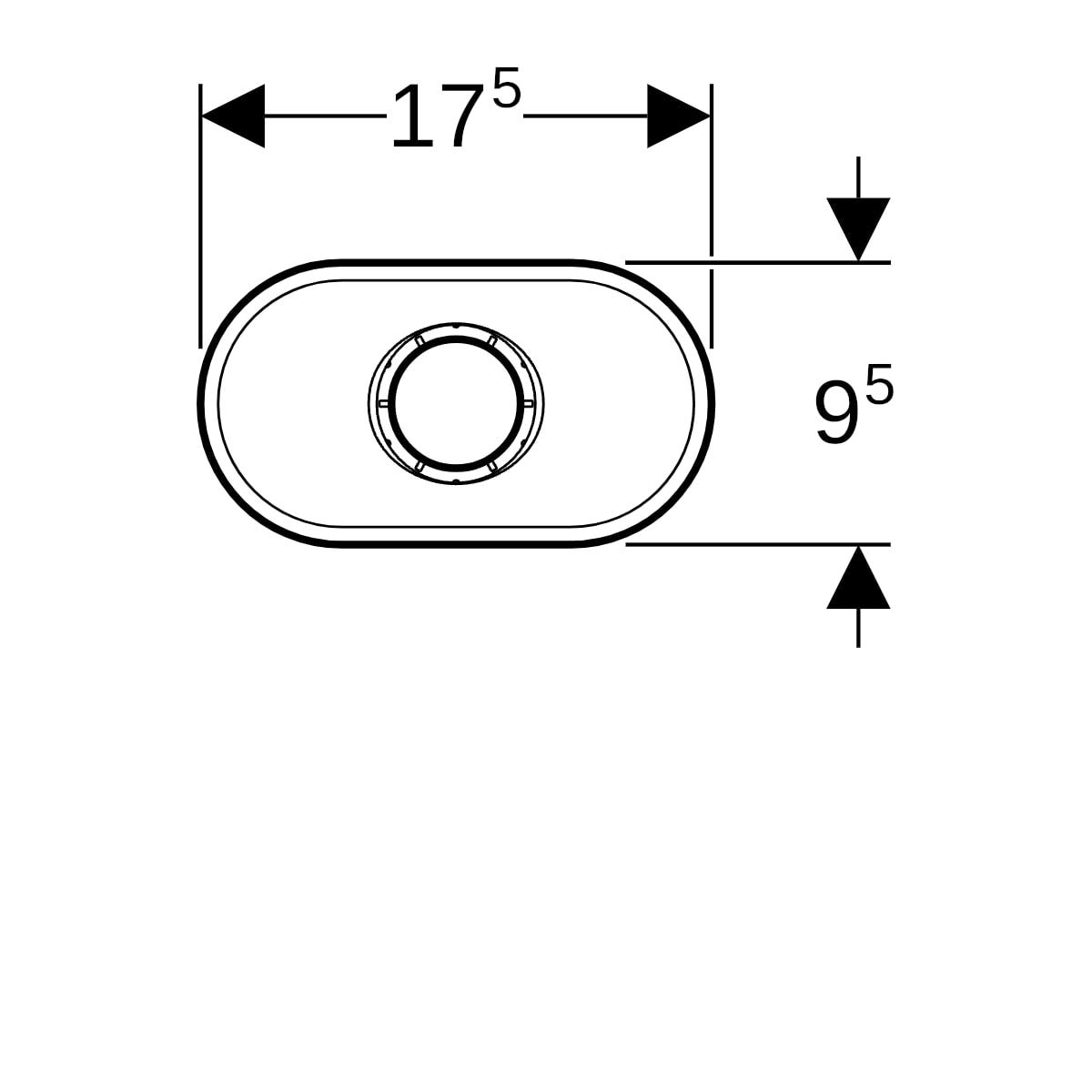 Geberit Trichter oval: d=50mm, schwarz