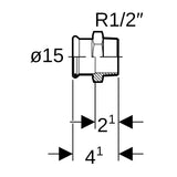 MAPRESS Edelstahl G Pressfitting Übergangsstück (Gas), gerade, Pressmuffe zu Außengewinde konisch BSPT-R