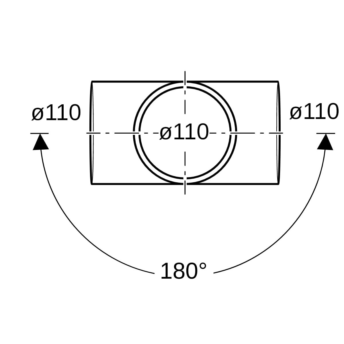 GEBERIT db20 Bogenabzweig zweif. 88,5/180 Grad, DN 90 (d 90 mm)