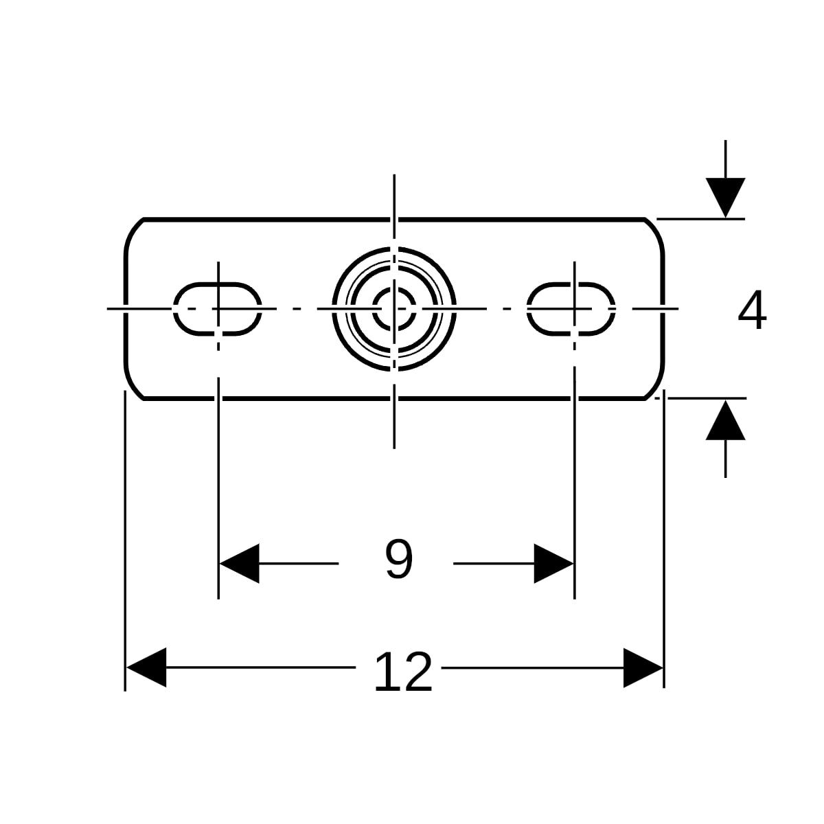 Geberit Grundplatte rechteckig, Zweiloch, mit Gewindemuffe