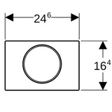 Geberit Sigma10 Betätigungsplatte für Spül-Stopp-Spülung, Round, pneumatisch, Ein-Knopf, Kunststoff, zur Frontbedienung bei Sigma UP-Spülkästen