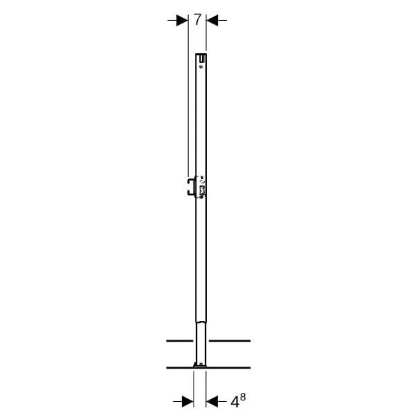 GE Duofix Element f. Dusche und BW 98-112 cm, Wandarmatur AP