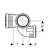 Geberit Silent-Pro Schachtbogenabzweig rechts 4-Anschluss-Fitting
