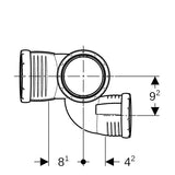 Geberit Silent-Pro Schachtbogenabzweig rechts 4-Anschluss-Fitting