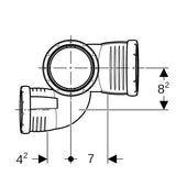 Geberit Silent-Pro Schachtbogenabzweig rechts 4-Anschluss-Fitting