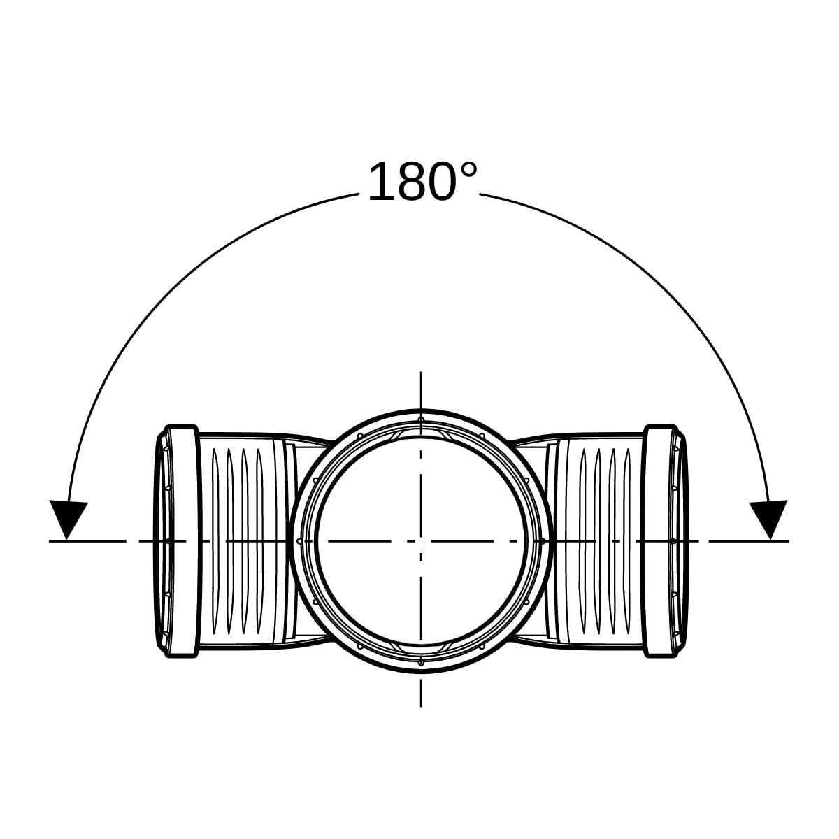 Geberit Silent-PP Abzweig 87,5° zweifach: d=125mm, d1=110mm