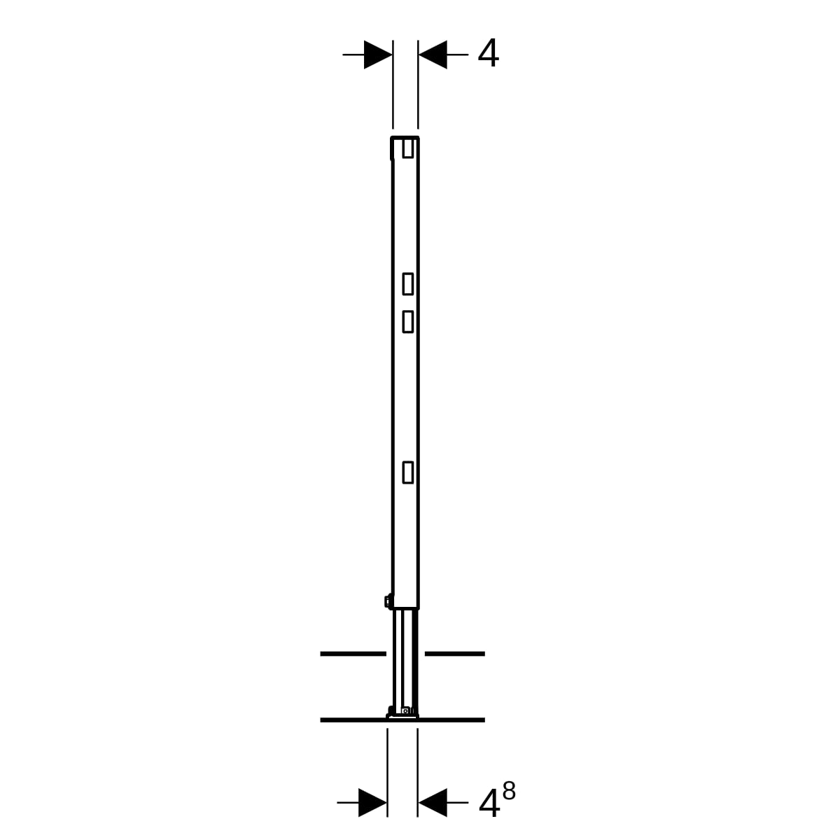 Geberit Duofix Ständer teilhoch, 82–130 cm: H=82cm