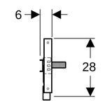 GE Duofox Traversenelement WM Wandarmatur AP, mit UP-Siphon