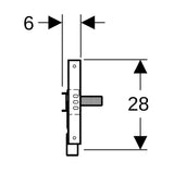 GE Duofox Traversenelement WM Wandarmatur AP, mit UP-Siphon