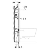 Geberit KombifixBasic Element für Wand-WC, 108 cm, mit Delta UP-Spülkasten 12 cm