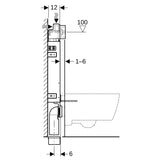 Geberit KombifixBasic Element für Wand-WC, 108 cm, mit Delta UP-Spülkasten 12 cm