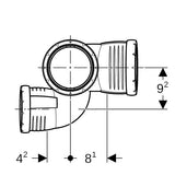 Geberit Silent-Pro Schachtbogenabzweig rechts 4-Anschluss-Fitting