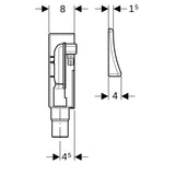 Geberit Set UP-Geruchsverschluss für Geräte, mit einem Anschluss, Wandeinbaukasten und Abdeckplatte: d=50–56mm