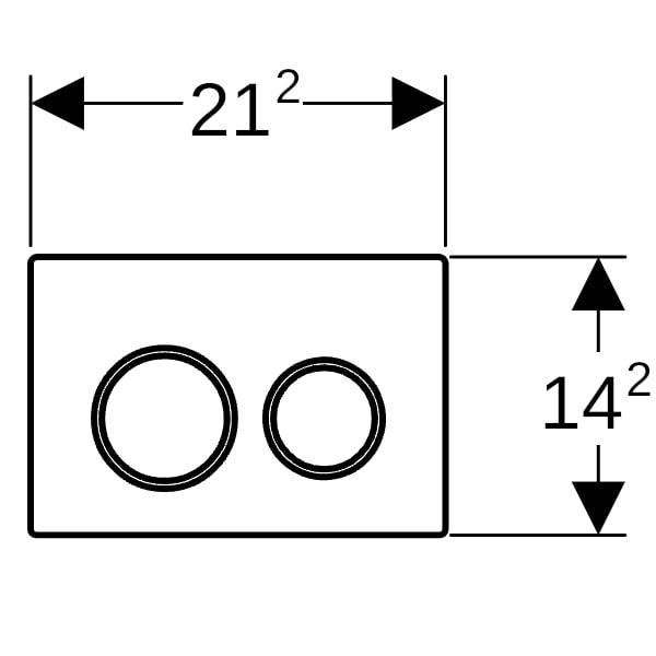 Geberit Omega20 Betätigungsplatte für 2-Mengen-Spülung, Round, Kunststoff, pneumatisch, mit zwei Tasten, geeignet für Wandklosetts