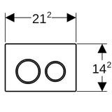 Geberit Omega20 Betätigungsplatte für 2-Mengen-Spülung, Round, Kunststoff, pneumatisch, mit zwei Tasten, geeignet für Wandklosetts