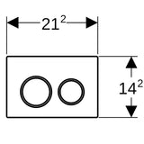 Geberit Omega20 Betätigungsplatte für 2-Mengen-Spülung, Round, Kunststoff, pneumatisch, mit zwei Tasten, geeignet für Wandklosetts