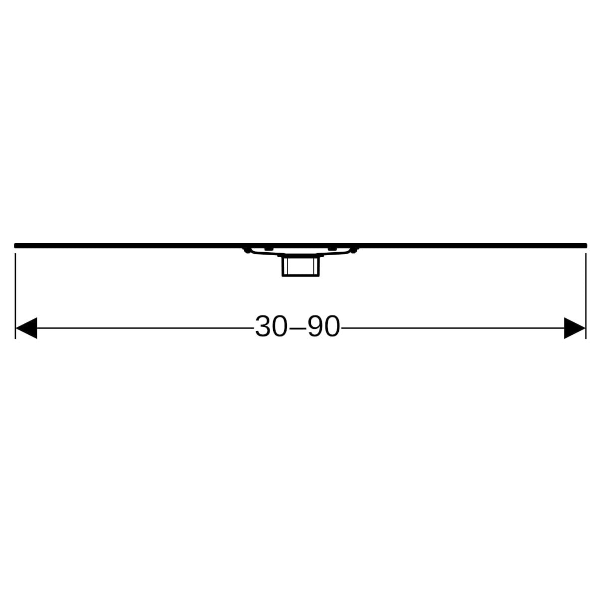 Geberit CleanLine60 Duschrinne für dünne Bodenbeläge