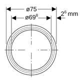 Geberit Silent-PP Rohr mit zwei Muffen: L=100cm