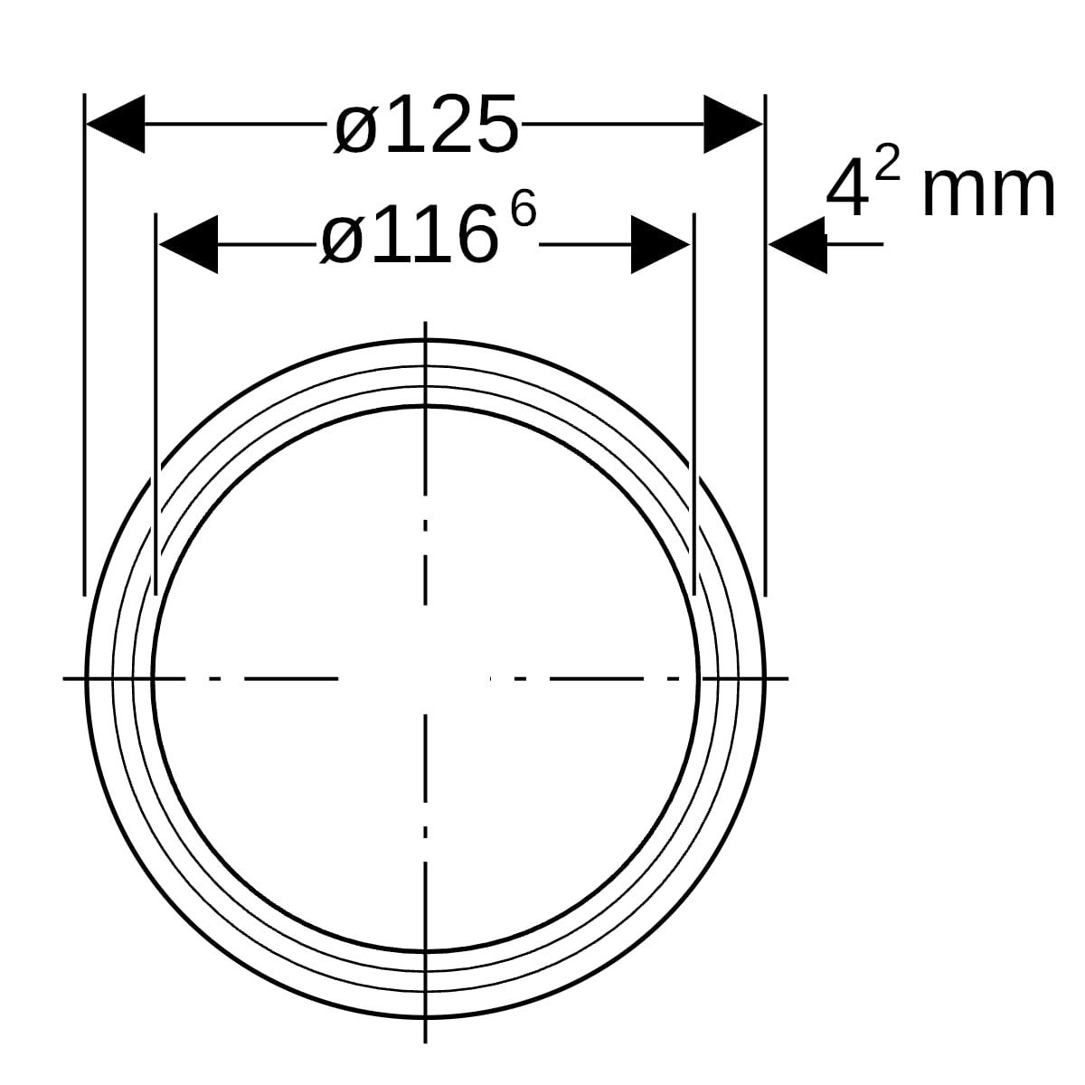 Geberit Silent-PP Rohr mit zwei Muffen: L=100cm