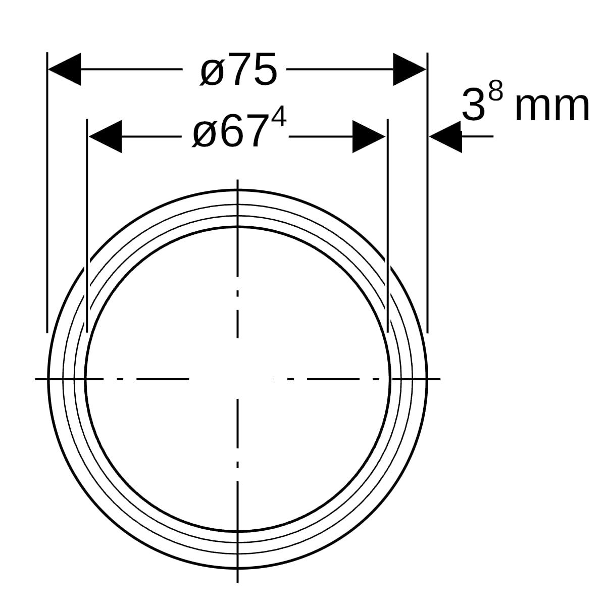 Geberit Silent-Pro Rohr mit Muffe, Kunststoff Polypropylen, Außendurchmesser 75 mm, Wandstärke 3.8 mm, drucklos, Ringsteifigkeitsklasse SN4, schwarz