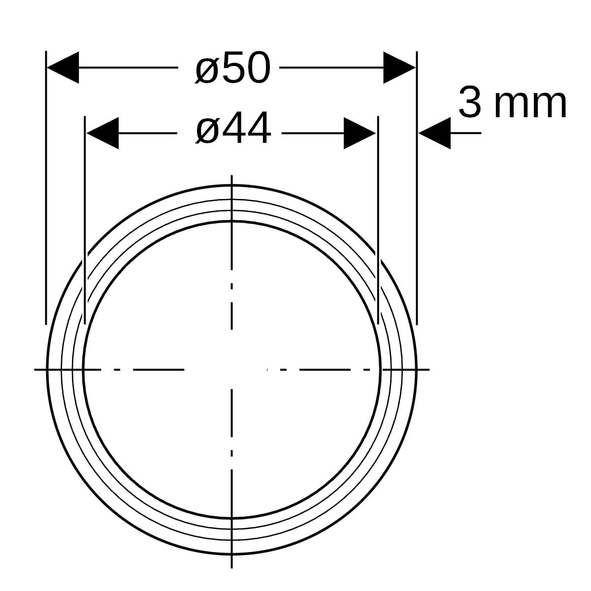 Geberit Silent-Pro Rohr mit 2 Muffen, Schiebemuffenanschluss, Länge 100cm