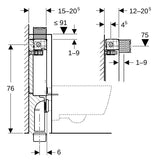 Geberit Kombifix Element für Wand-WC, mit Omega UP-Spülkasten 12 cm