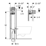 Geberit Kombifix Element für Wand-WC, mit Omega UP-Spülkasten 12 cm