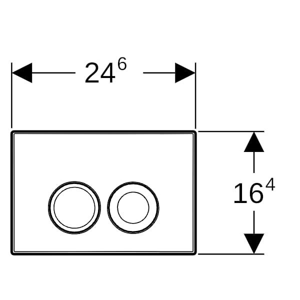 Geberit Delta25 Betätigungsplatte für 2-Mengen-Spülung, Round: weiß