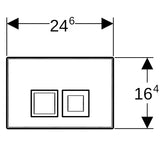 Geberit Delta25 (ex Delta35) Betätigungsplatte für 2-Mengen-Spülung, Square: weiß