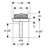 Geberit Pluvia Dachwassereinlauf mit Befestigungsflansch, für Dachabdichtungsfolien: Ablaufleistung=1–12l/s