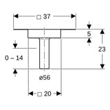 Geberit Pluvia Dampfsperrenanschluss: d=56mm, Anschluss Abdichtung=CrNi-Stahl 1.4301