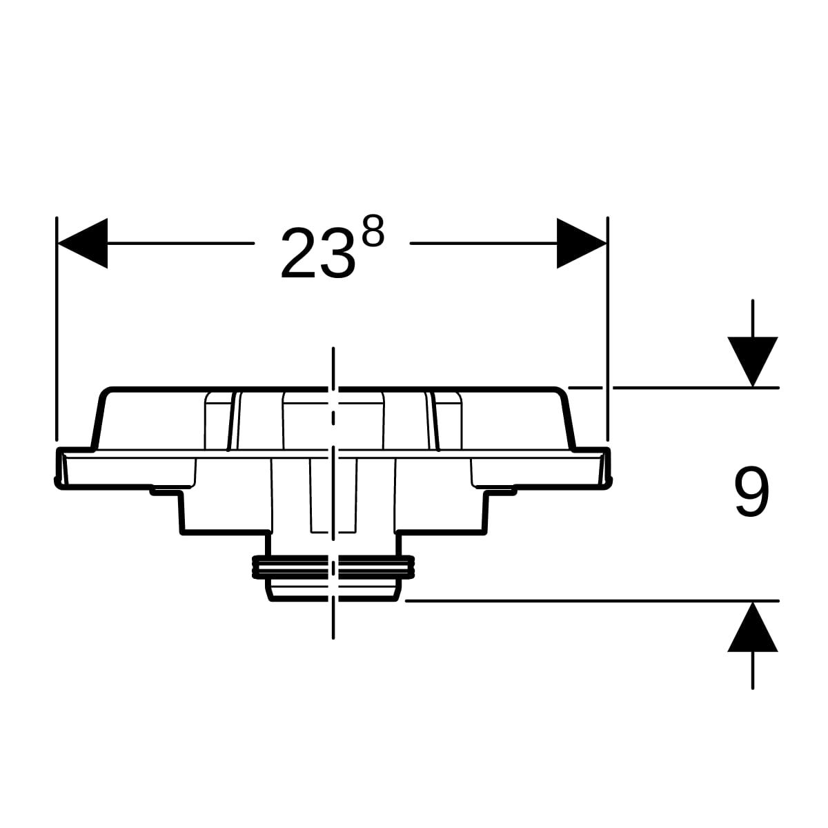 Geberit Pluvia Notüberlauf: Stauhöhe bei 12 l/s max.=80mm