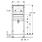 Geberit Duofix Element für Waschtisch, Stahl, 112–130 cm, Wandarmatur Unterputz