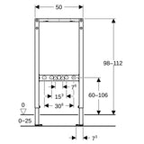 GE Duofix Element f. Dusche und BW 98-112 cm, Wandarmatur AP