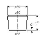 Geberit PE Steckmuffe reduziert, mit Lippendichtung: d=56mm
