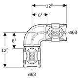 Geberit FlowFit Bogen, 90°, Werkstoff=PPSU