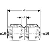 Geberit FlowFit Übergang auf Geberit Mepla: Werkstoff=Bleifreie Siliziumbronze (CuZn21Si3P)