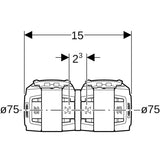 Geberit FlowFit Übergang auf Geberit Mepla: Werkstoff=Bleifreie Siliziumbronze (CuZn21Si3P)