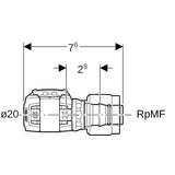 Geberit FlowFit Übergang mit MasterFix, Werkstoff Polyphenylensulfon (PPSU), Form gerade, Systemgebunden, Dichtung Ethylen-Propylen-Dien-Kautschuk (EPDM)