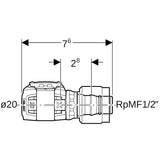 Geberit FlowFit Übergang mit MasterFix, Werkstoff Polyphenylensulfon (PPSU), Form gerade, Systemgebunden, Dichtung Ethylen-Propylen-Dien-Kautschuk (EPDM)