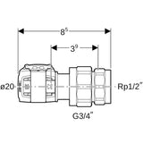 FlowFit Übergangsverschraubung gerade Pressmuffe auf Innengewinde zylindrisch BSPT-Rp (ISO 7-1 / EN 10226-1)