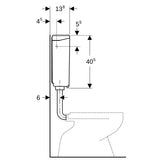 Geberit AP140 AP-Spülkasten Spül-Stopp-Spülung, Kunststoff, Außengewinde 1/2 Zoll, Spülvolumen 6 - 9 l, mit Eckventil, Bedienung Hebel, Geräuschklasse Füllventil Gruppe I, <=20 dB(A)