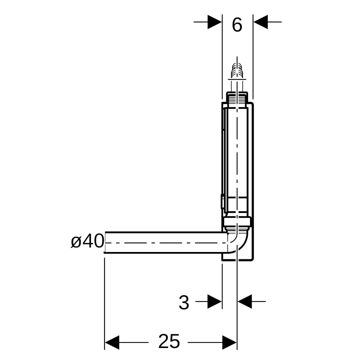 Geberit AP-Geruchsverschluss für Geräte, mit Abdeckung: d=40mm, weiß-alpin