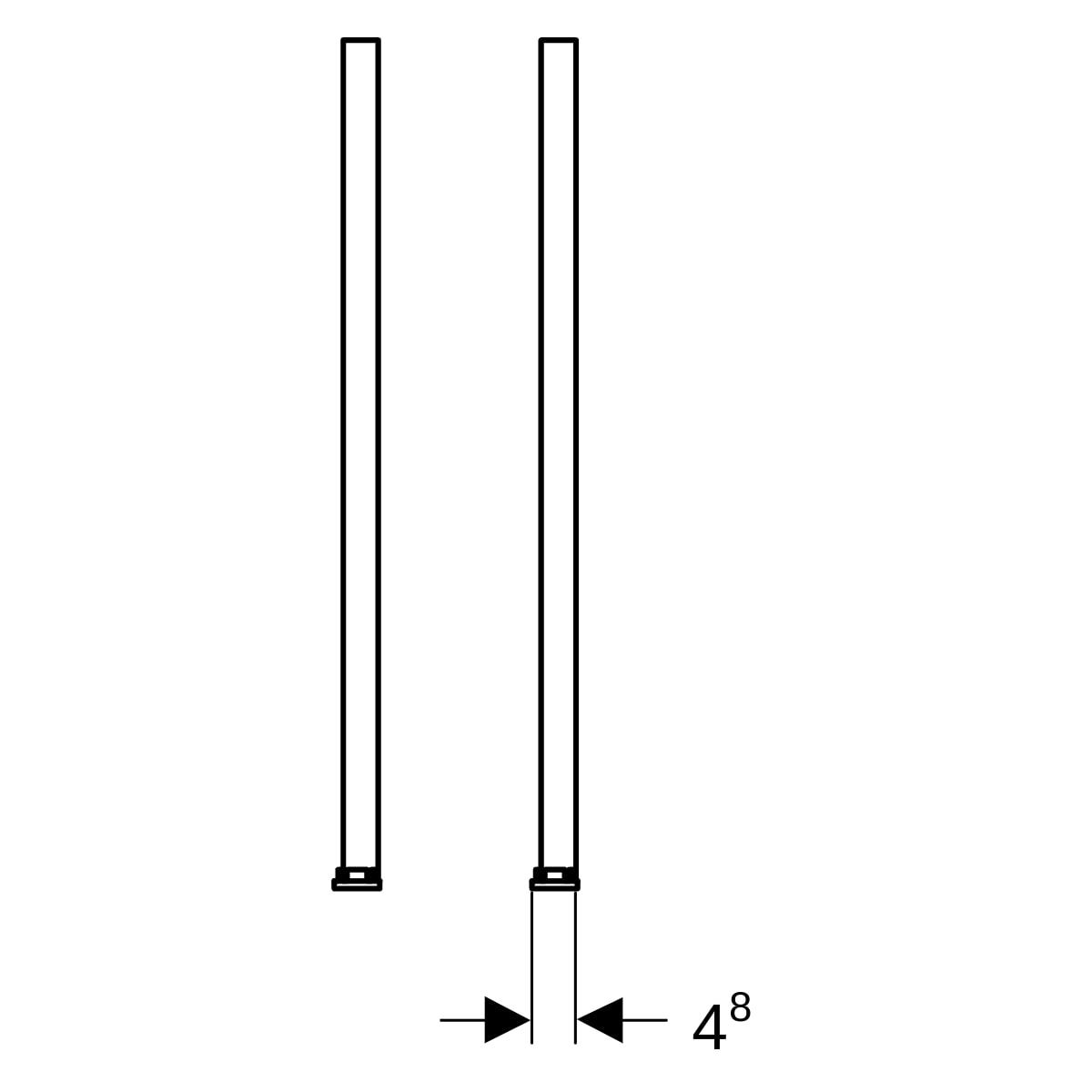Geberit Duofix Set Fußverlängerungen für Fußbodenaufbauten 20–40 cm