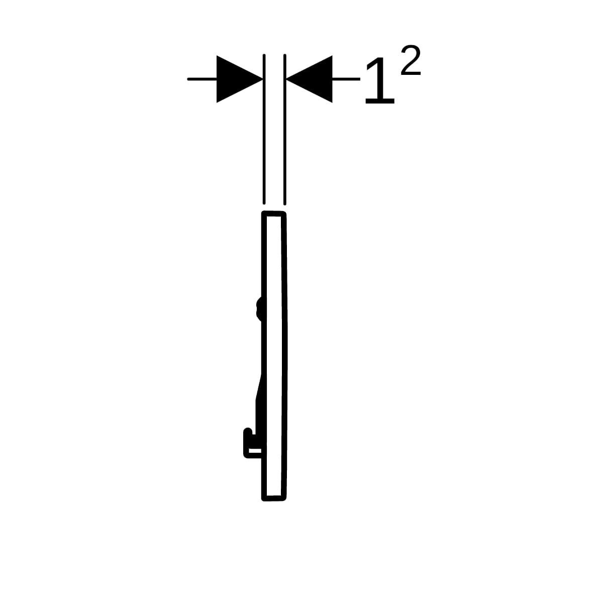 Geberit Sigma10 (ex Sigma30) Betätigungsplatte für Spül-Stopp-Spülung, Square, verschraubbar, pneumatisch, Ein-Knopf-Bedienung