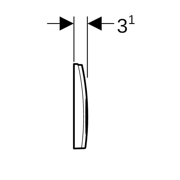 Geberit Delta25 Betätigungsplatte für 2-Mengen-Spülung, Round: weiß