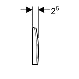Geberit Delta25 (ex Delta35) Betätigungsplatte für 2-Mengen-Spülung, Square: weiß
